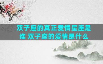 双子座的真正爱情星座是谁 双子座的爱情是什么